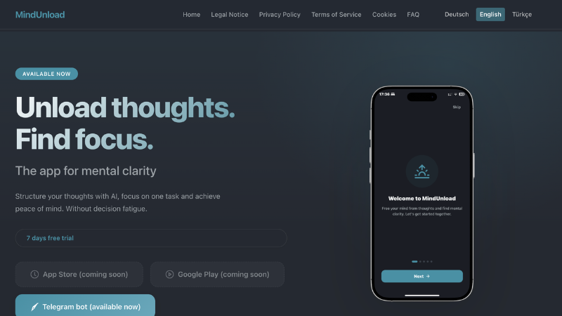 MindUnload Screenshot