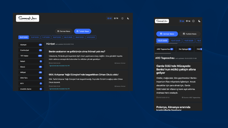 Nachrichten-Zusammenfassung Screenshot